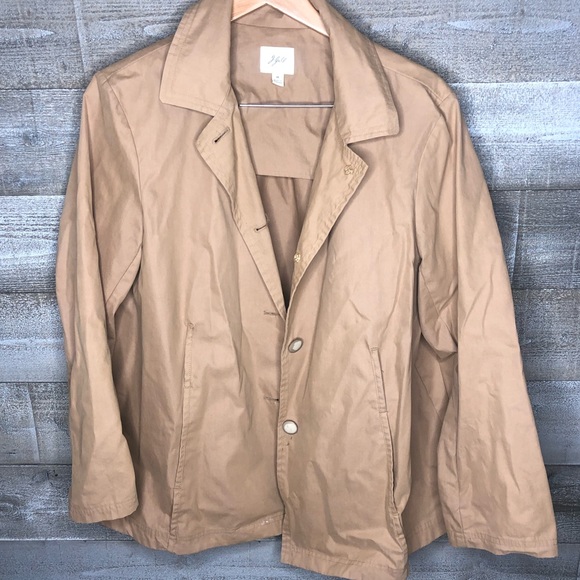 J Jill beige button up lightweight trench coat jacket - Picture 1 of 4